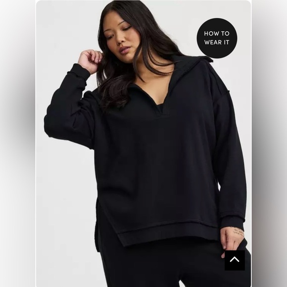 NWT Fleece V-Neck Sweatshirt. Size 00. - Picture 11 of 14